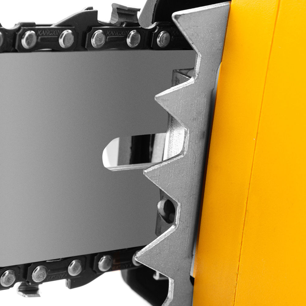 Пила цепная электрическая EDS-2200P, 2.2 кВт,поперечная, шина 45 см, шаг 3/8, паз 1.3 мм, 63 звена Denzel (95617)