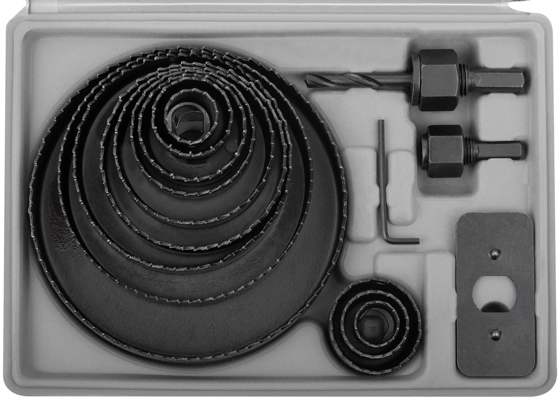 Пилы круговые 19-127 мм, набор 12 шт., в кейсе (36763)