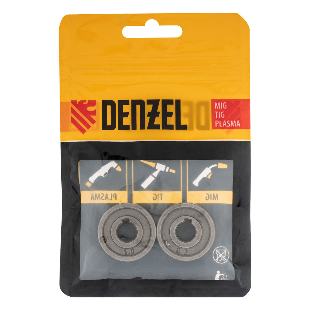 Подающий ролик, V профиль под стальную проволоку 0,8-1мм, 2 шт Denzel (93650)