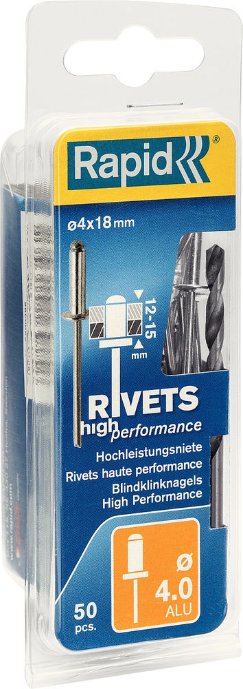 Алюминиевая заклепка 4.0 х 8 мм, 50 шт RAPID 5000386