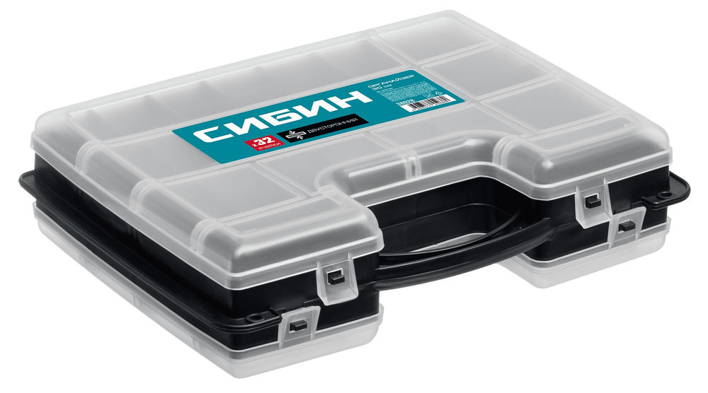 Пластиковый двухсторонний органайзер 295 х 220 х 76 мм СИБИН 38028