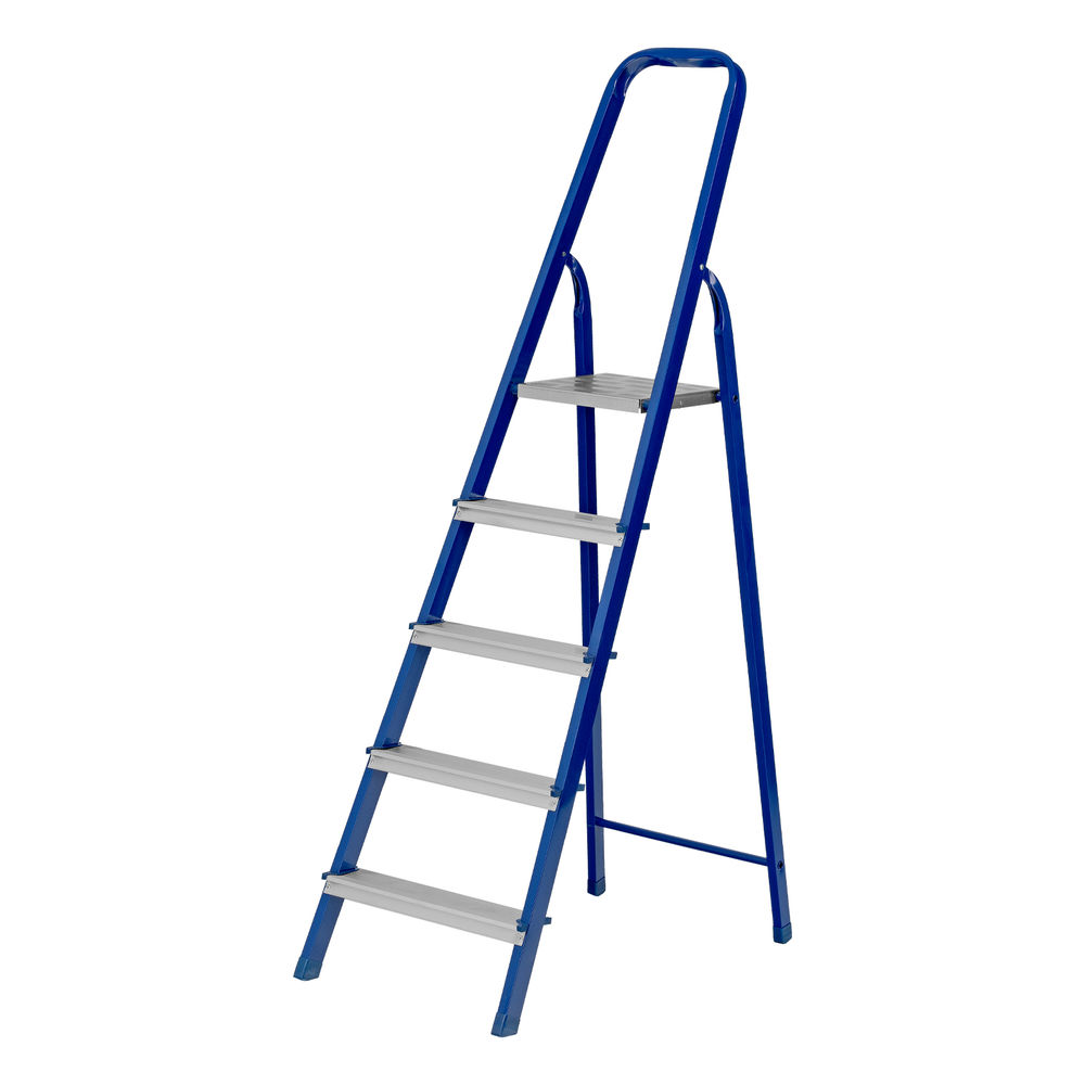 Стремянка, 5 ступеней, стальной профиль, алюминиевые ступени Сибртех (97955)