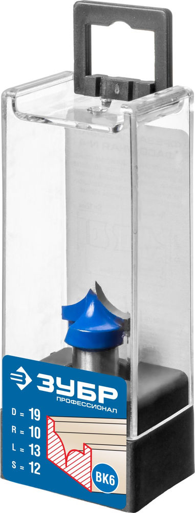 Фреза пазовая фасонная №4 19?13 мм радиус 10 мм ЗУБР Профессионал 28743-19-13