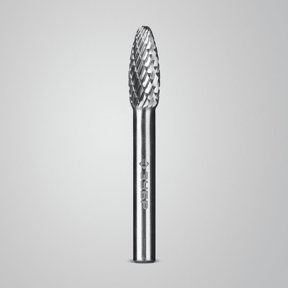 Борфреза твердосплавная 8?20 мм тип H пламя радиус 1.5 мм хв-к 6 мм Профессионал ЗУБР 28807-8-20