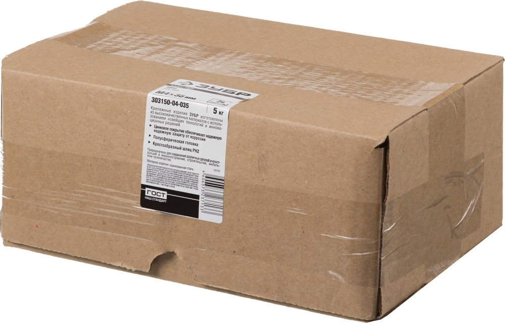 Винт с полусферической головкой M4?35 мм DIN 7985 кл. пр. 4.8 цинк 5 кг ЗУБР 303150-04-035