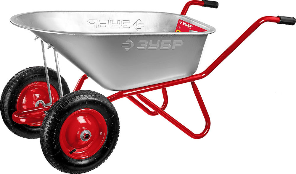 Садово-строительная тачка 90 л, 180 кг, двухколесная, пневматические колеса ЗУБР Т-21 39952