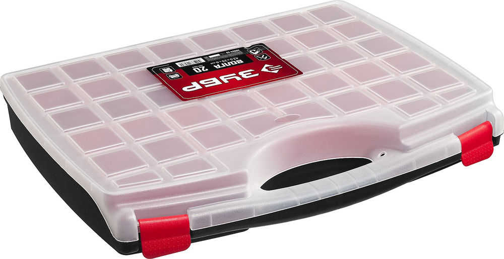 Органайзер 425 х 330 х 60 мм пластиковый с 20 съемными лотками ЗУБР ВОЛГА-20 38034-20