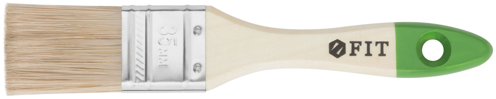 Кисть флейцевая Микс, смешанная натуральная и искусственная щетина, деревянная ручка 1,5 (35 мм) (01194)