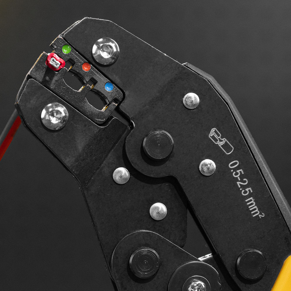 Клещи для обжима изолир. наконечников НКИ и НВИ, разъемов РПИ, гильз ГСИ, 0,5 - 2,5 мм2 Denzel (17747)