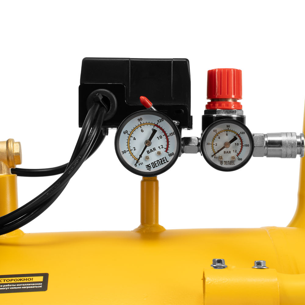 Компрессор безмасл. малошумный DLP-3000/100, 3 кВт, 2х1,5 кВт,100 л, 2850 об/мин,500 л/мин Denzel (58145)