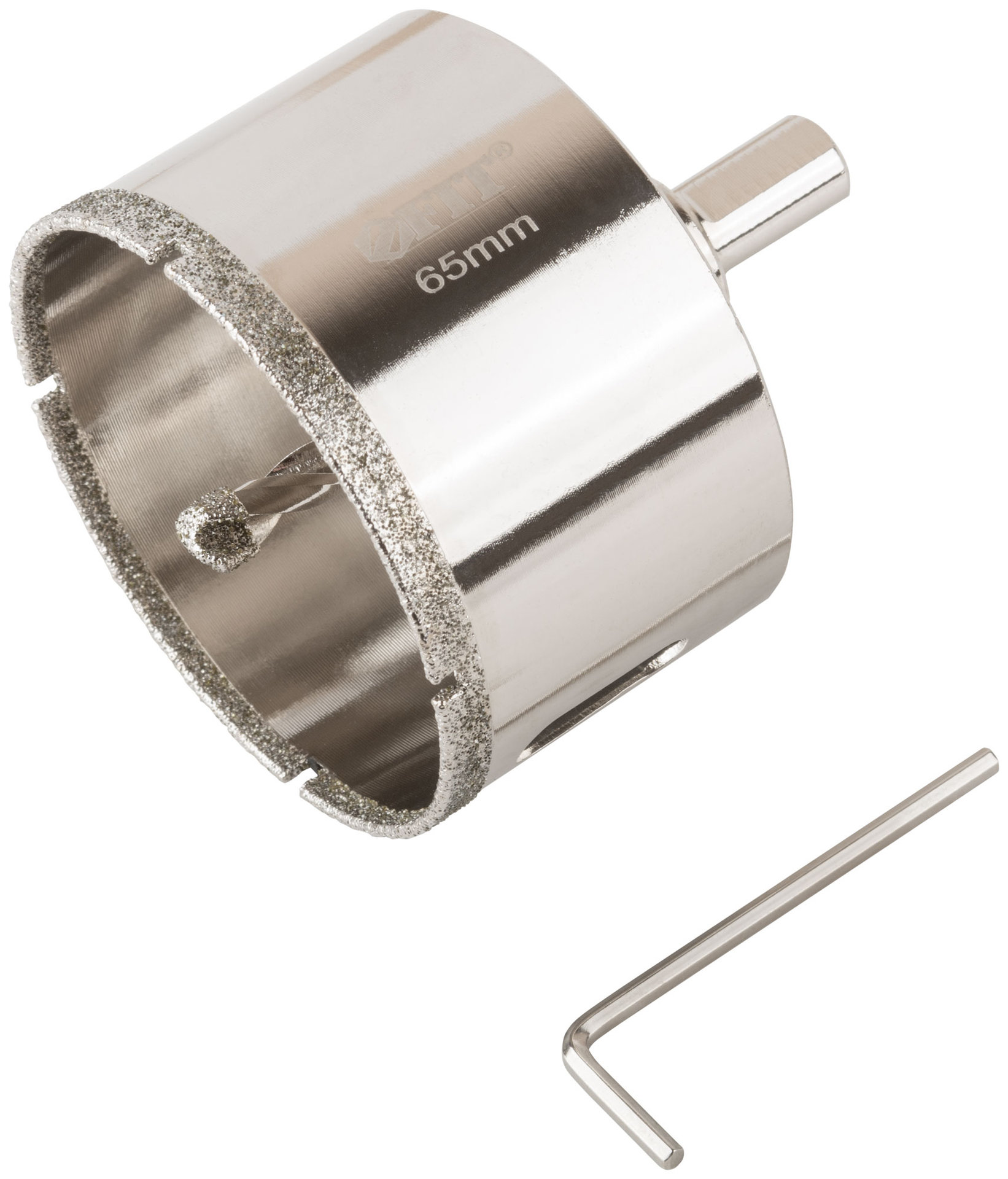 Коронка кольцевая по керамограниту, камню и кафелю алмазная с центровочным сверлом 65х70 мм (16224)