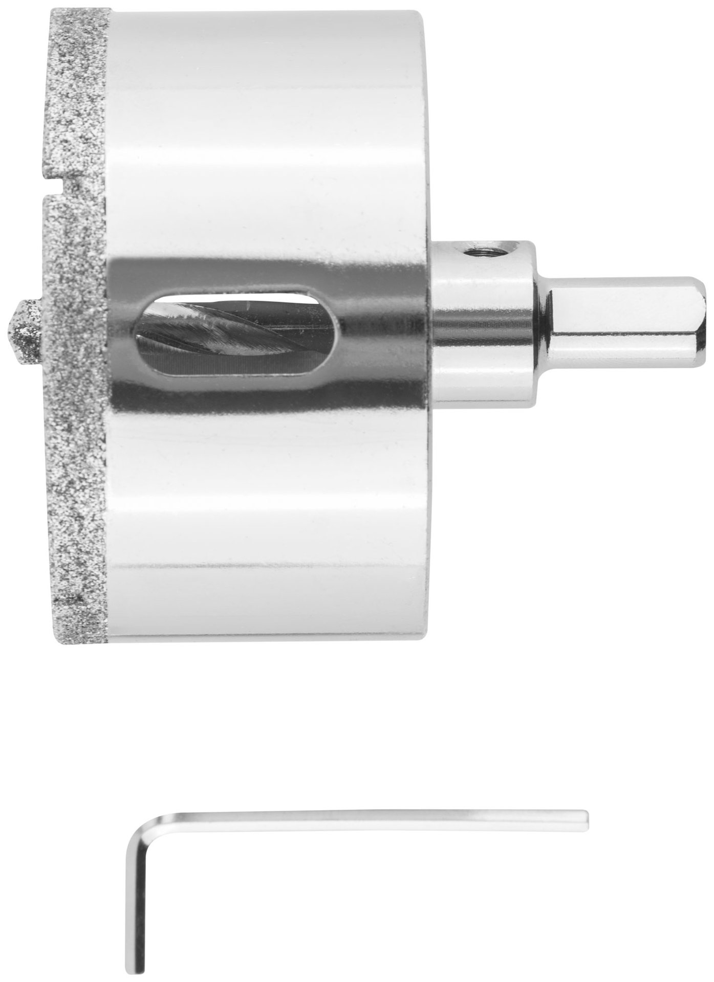 Коронка кольцевая по керамограниту, камню и кафелю алмазная с центровочным сверлом 68х70 мм (16225)