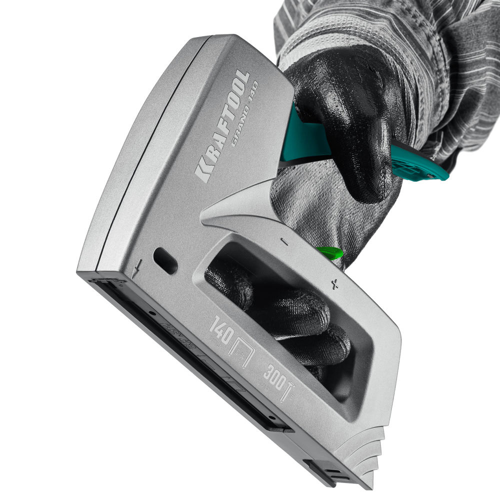 Алюминиевый рессорный степлер GRAND-140, тип 140 (G/11/57) 20GA (6 - 14 мм)/300 (16) KRAFTOOL 3194