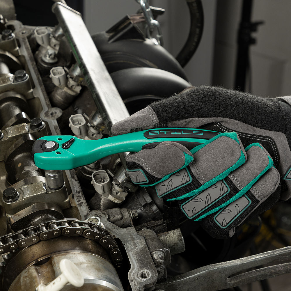 Набор инструментов, 1/4, Cr-V, S2, усиленный кейс, 47 предметов Stels