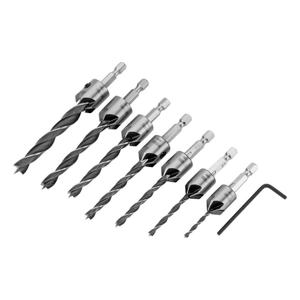 Набор сверл зенкеров по дереву, 3-10 мм, 7 шт Denzel (704272)