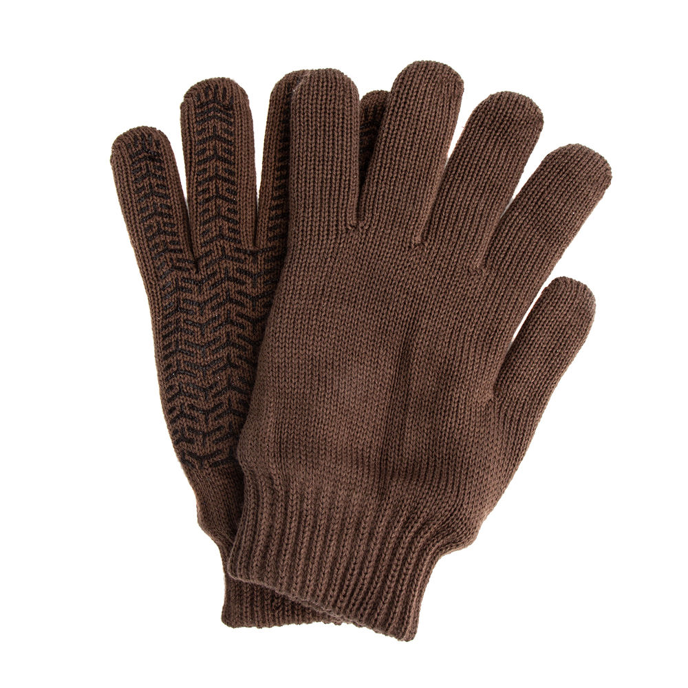 Перчатки трикотажные, двойные, полушерстяные, с ПВХ покрытием, Сибртех (68634)