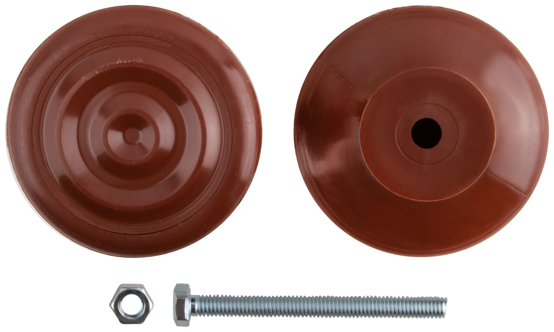 Ручка-кнопка дверная пластиковая коричневая (66837)