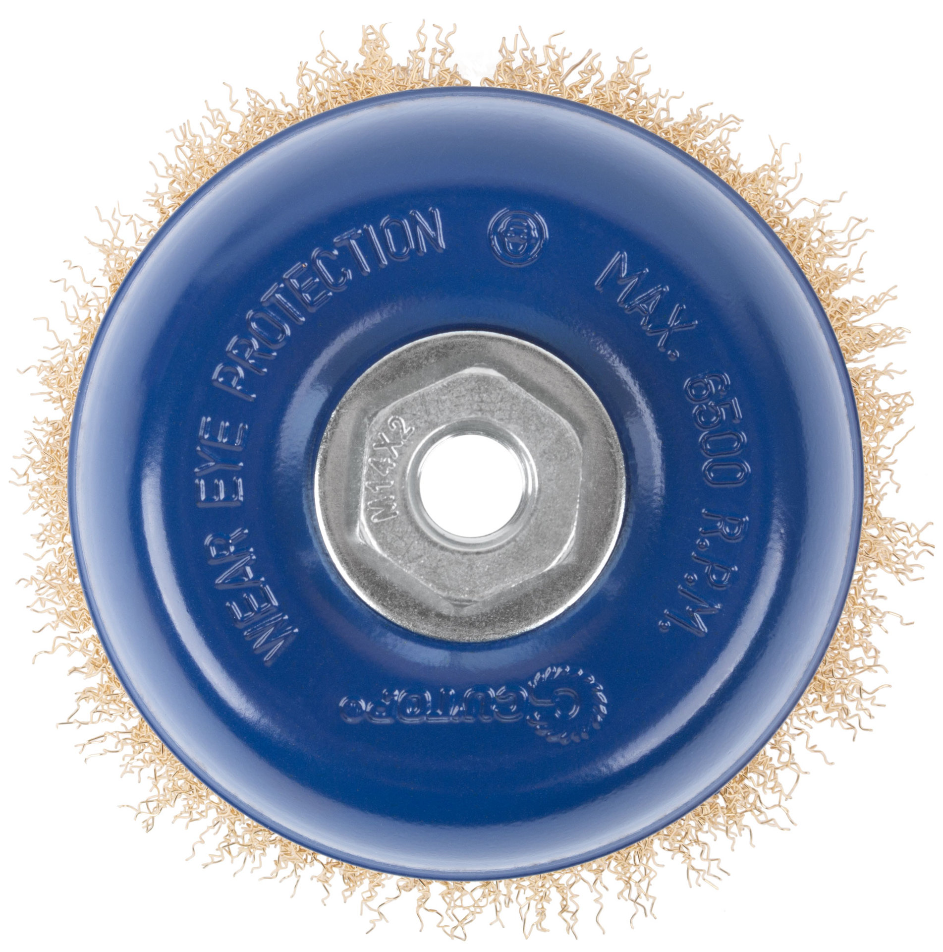 Щетка для УШМ, М14, тип Чашка, латунированная витая проволока 0,3 мм, 125 мм, CUTOP Profi (82-519)