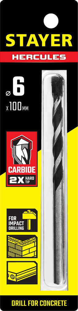 Сверло по бетону Hercules, 6 x 100 мм STAYER Professional 2915-100-06_z01