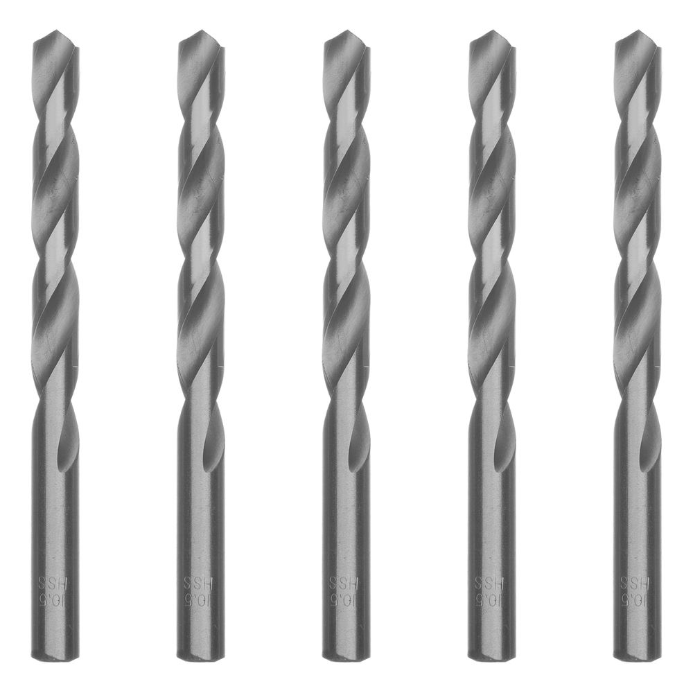 Сверло по металлу, 10.5 мм, полированное, HSS, 5 шт, цилиндрический хвостовик Matrix