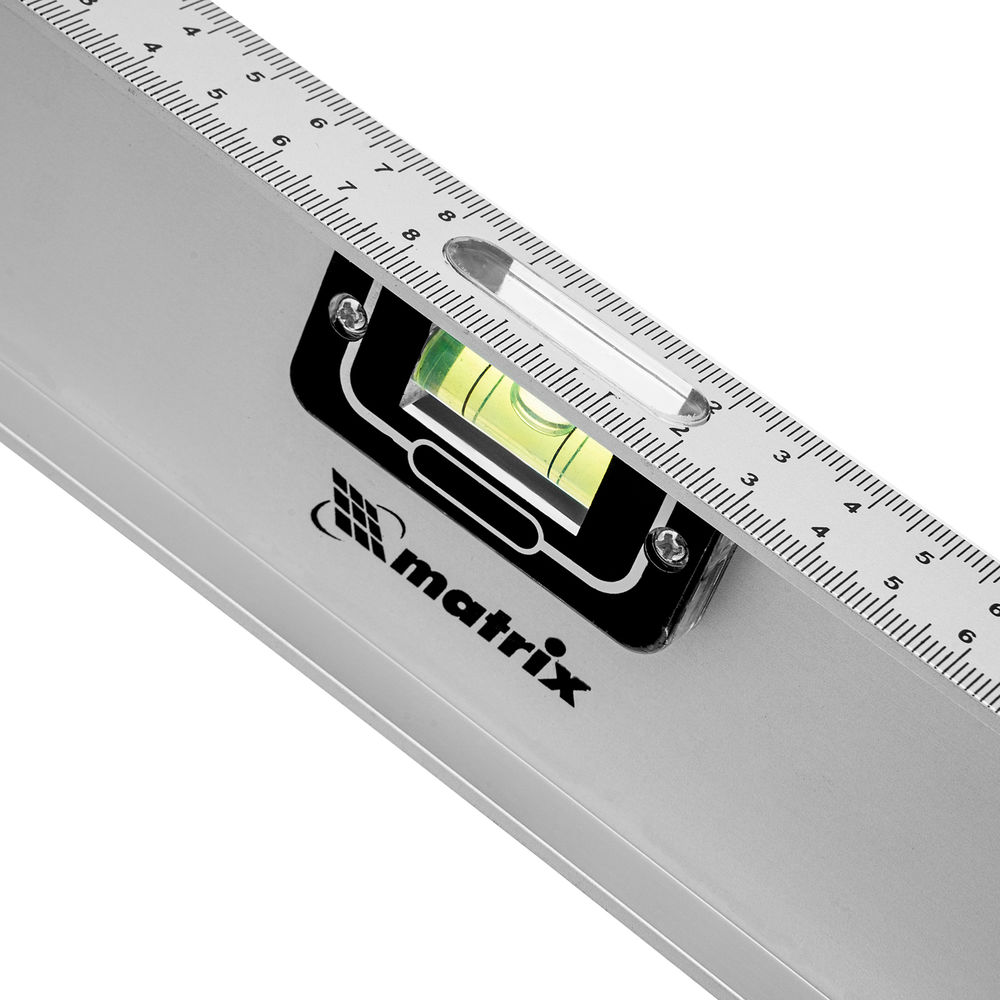 Уровень алюминиевый Рельс, 800 мм, 3 глазка (1 поворотный) Matrix (34026)