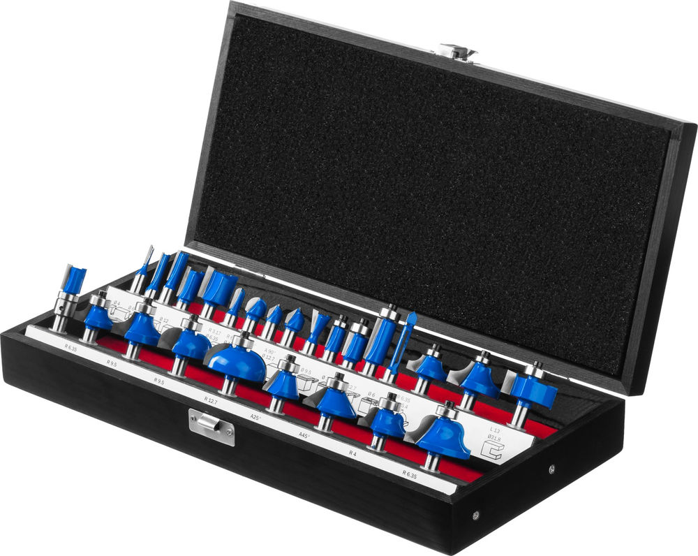 Набор профильных фрез по дереву 26 шт ЗУБР Профессионал 28796-H26