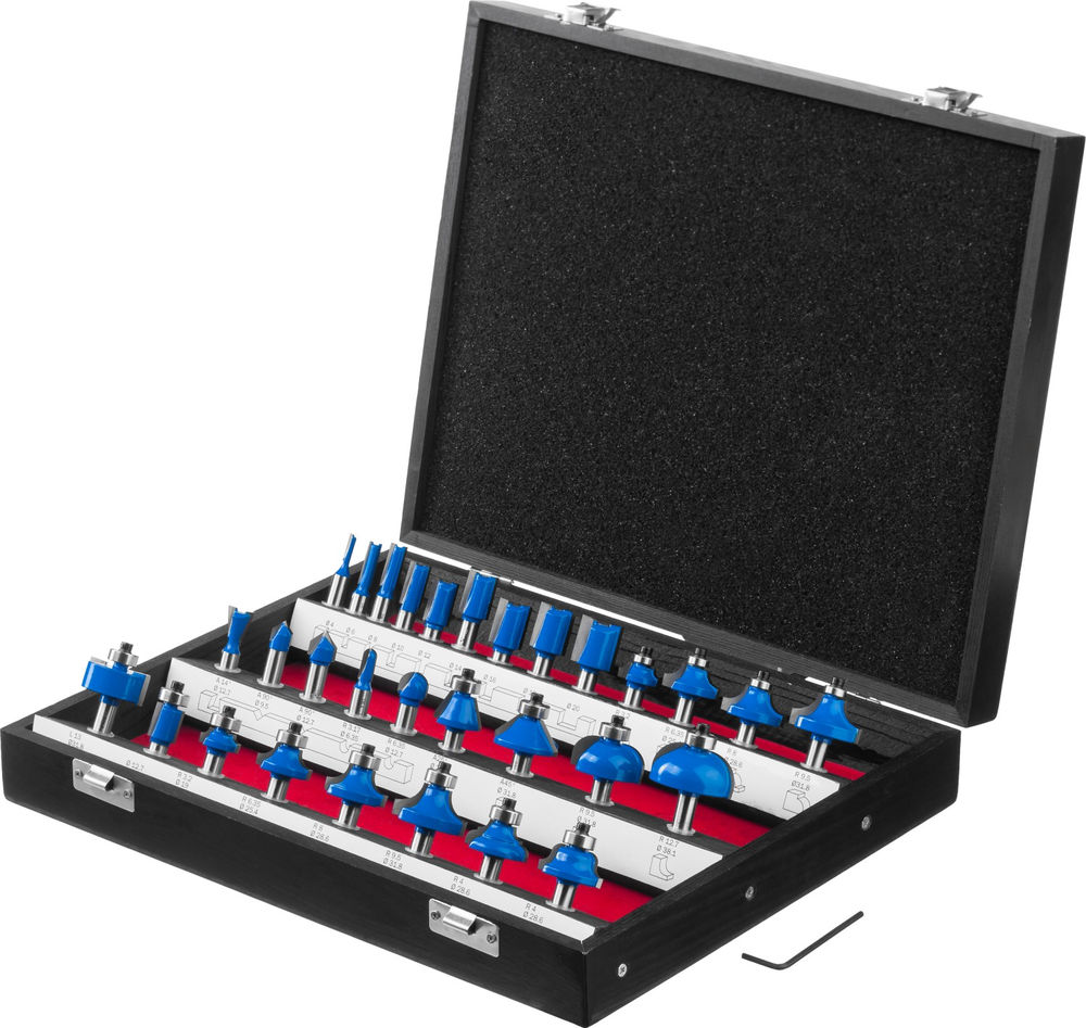 Набор профильных фрез по дереву 30 шт ЗУБР Профессионал 28796-H30  