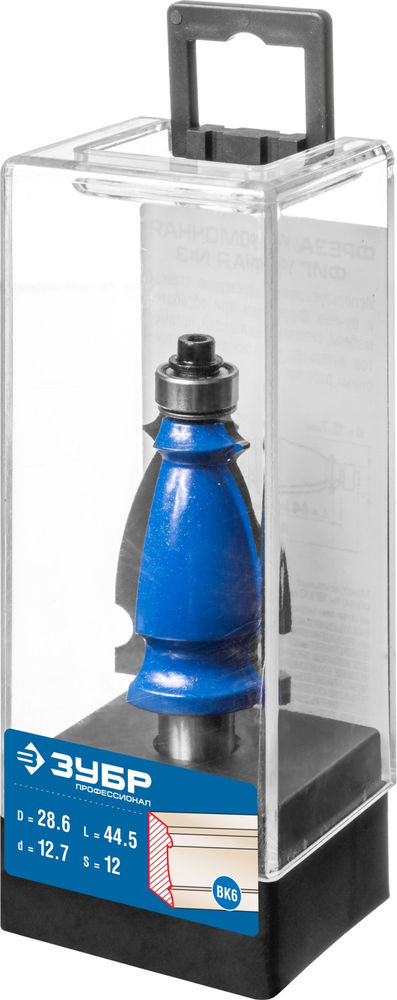 Фреза кромочная фигурная №3 44.5?28 мм хвостовик 12 мм ЗУБР Профессионал 28714-44.5