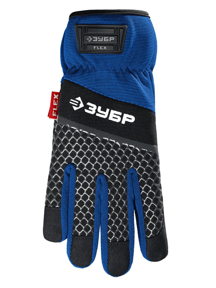 Перчатки комбинированные FLEX р.XL (10), синие, работа с сенсорными экранами ЗУБР Профессионал 11477-XL