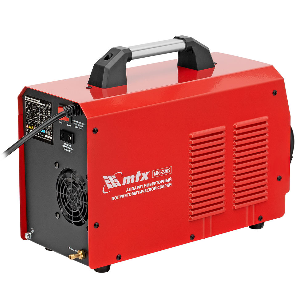 Аппарат инвертор. полуавтомат. cварки MIG-220S, 220A, ПВ 60%, катушка 5 кг MTX (94304)