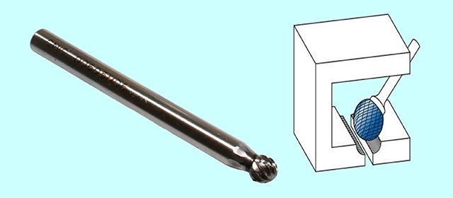 Борфреза сферическая d 6х 5х6х65 Р6М5 Х-образн. насечка CNIC (D06 05М06)