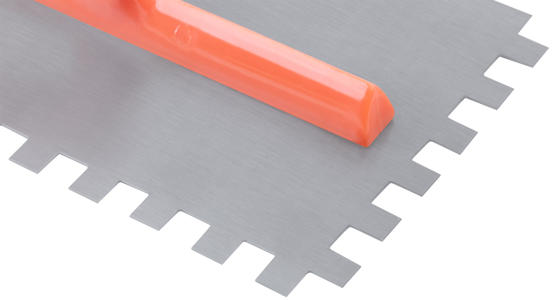 Гладилка стальная с пластиковой ручкой, 280х130 мм зубчатая, зуб 10х10 мм (05139)