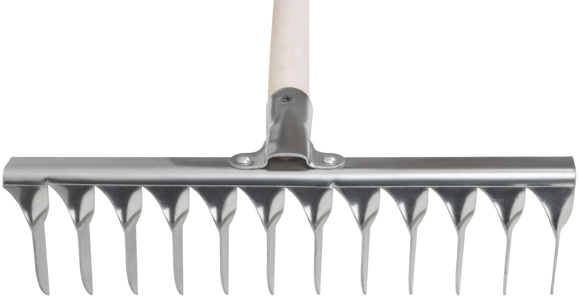 Грабли, витой зуб, нержавеющая сталь, 12 зубьев, с деревянным черенком (76983)