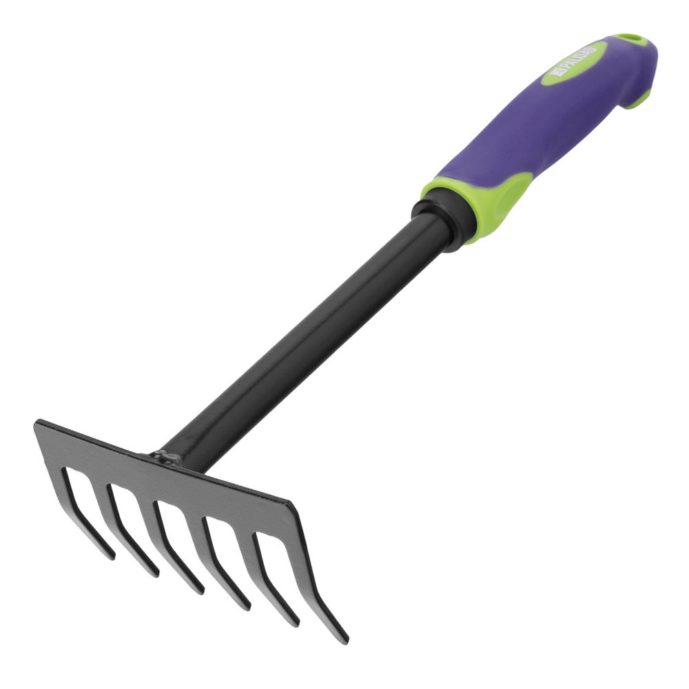 Грабли 6-зубые, 110х300 мм, стальные, обрезиненная эргономичная рукоятка, LSR1, Palisad (62061)