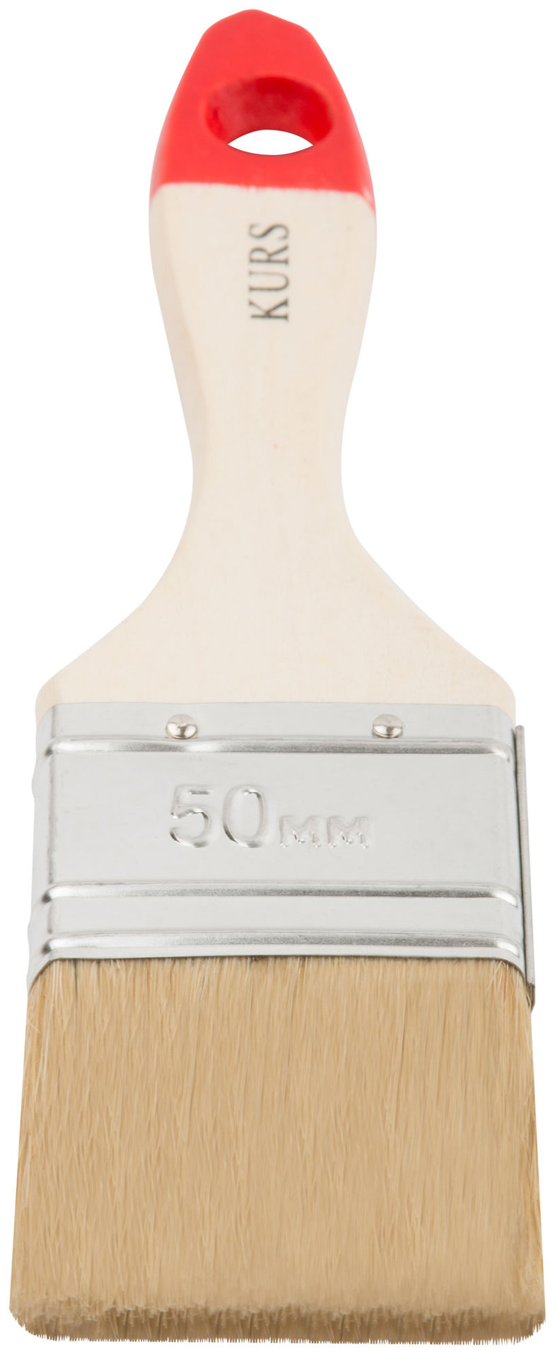 Кисть флейцевая Оптима, натур. cветлая щетина, деревянная ручка 2 (50 мм) (00815)