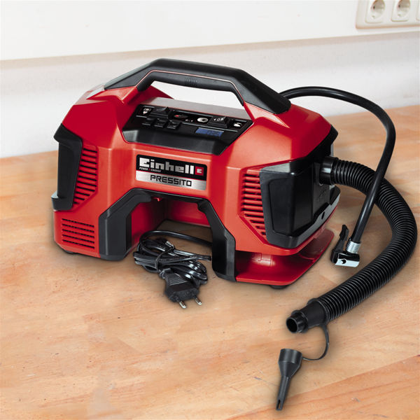 Компрессор акк.автомобильный Einhell PXC PRESSITO, 18В,11бар,сеть/акк,10л/мин,без АКК и ЗУ (4020460)