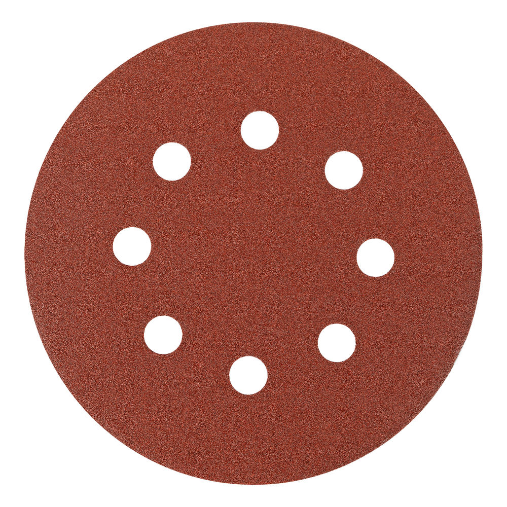 Круг абразивный на ворсовой подложке под липучку, перфорированный, P 150, 125 мм, 5 шт Matrix (73807)