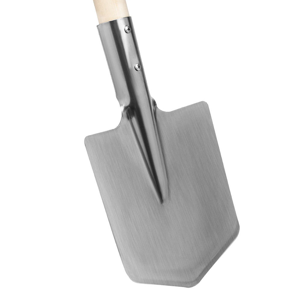 Лопата саперная, нержавеющая сталь, 153х180х585 мм, деревянный черенок, Сибртех (61439)