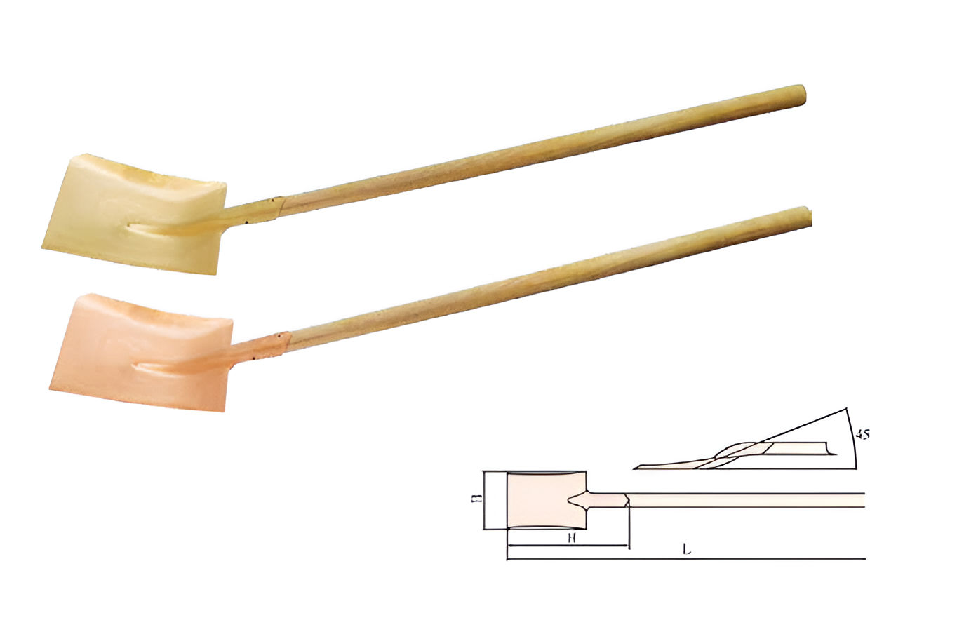 Лопата совковая с черенком, искробезопасный сплав BeCu 198A-1004, HORTZ