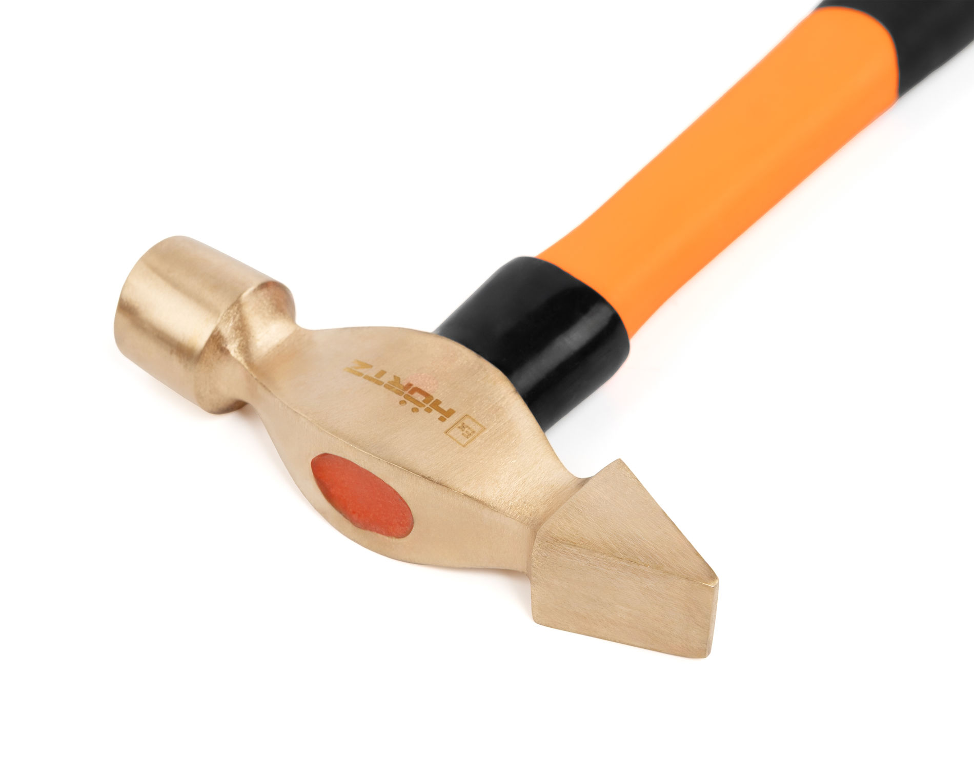 Молоток с поперечным кр.бойком 0,5 кг BeCu рукоятка фибергласс, искробезопасный 189B-1002, HORTZ