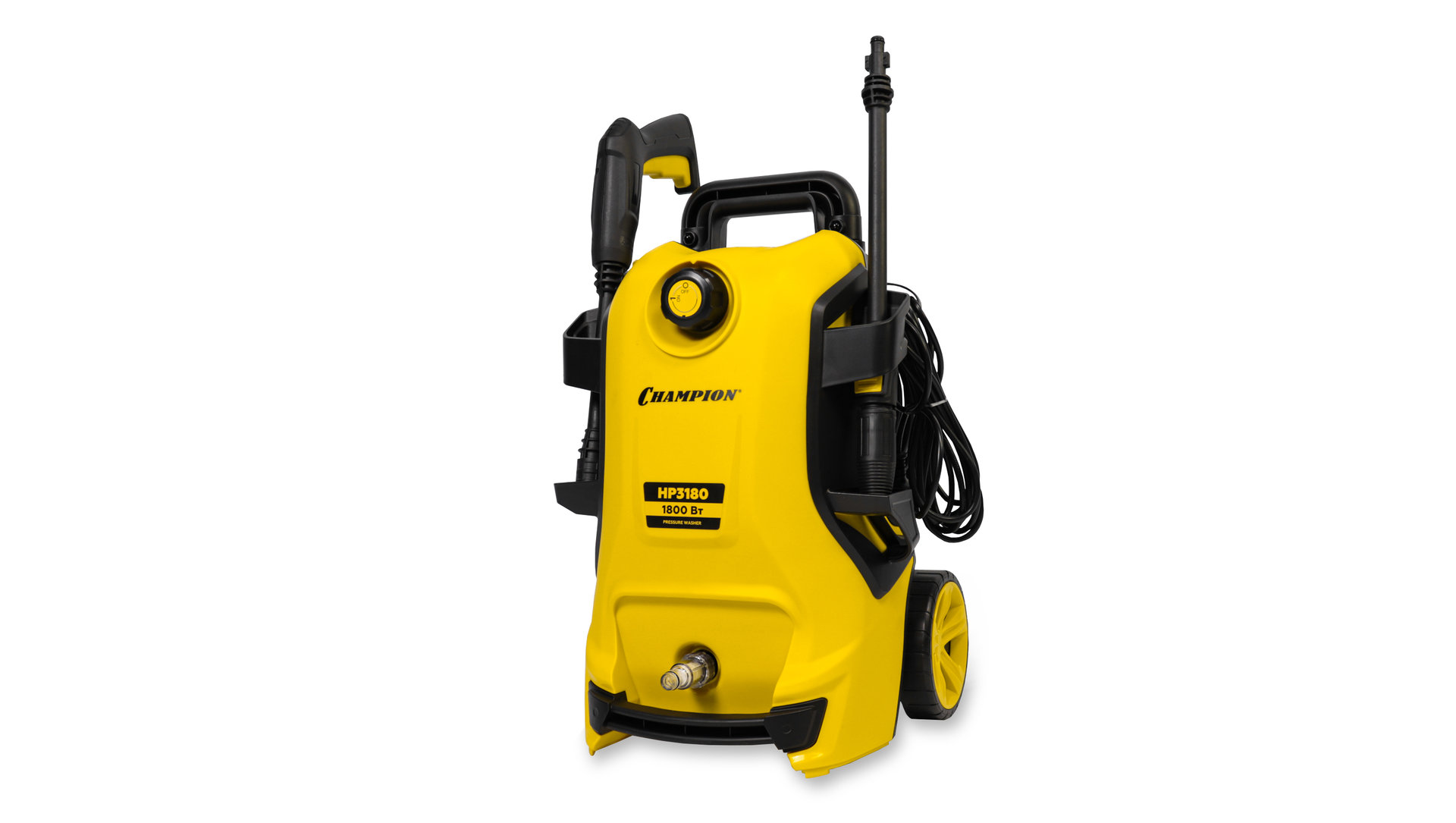 Мойка CHAMPION HP3180 (1,8кВт 100 бар t 40С 5,0л/мин 7,7кг синхронный, пеногенератор) (HP3180)