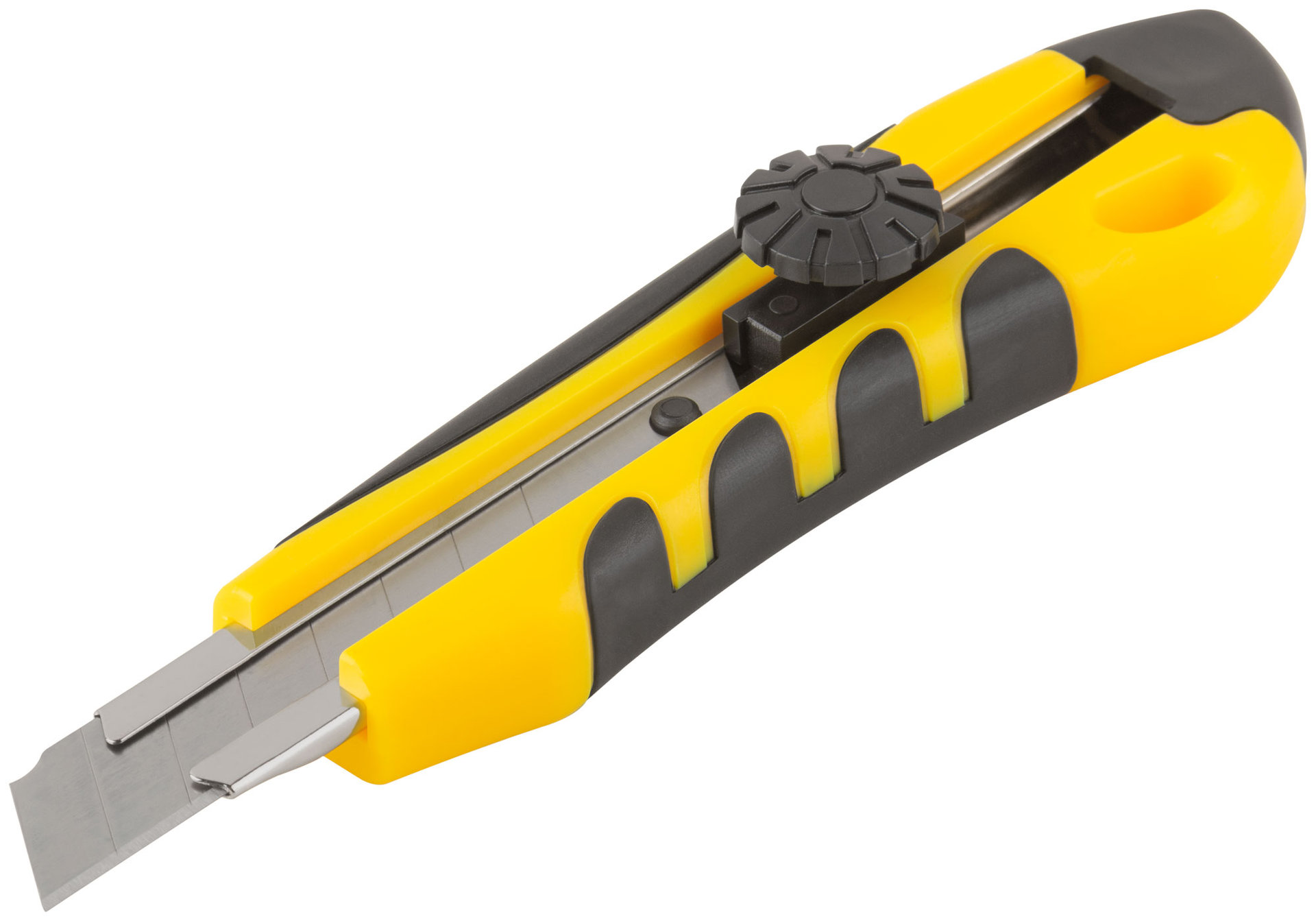 Нож технический 18 мм усиленный прорезиненный, вращ.прижим (10253)