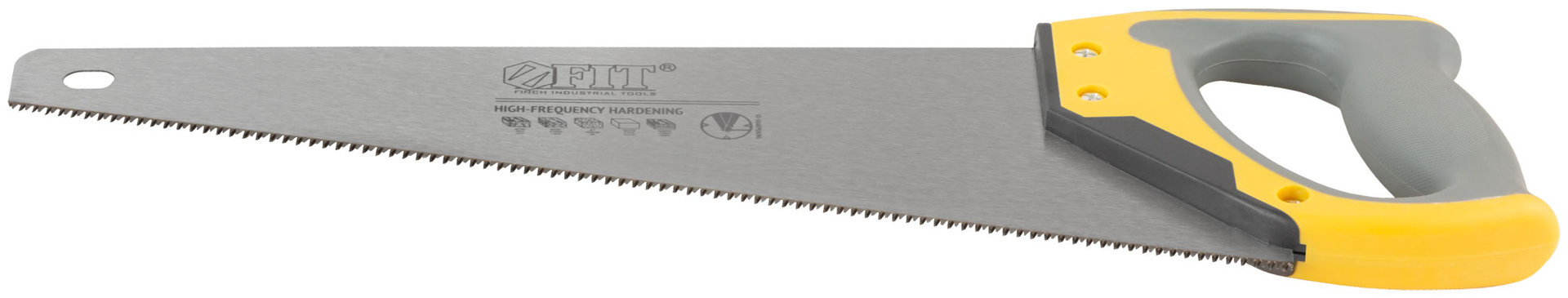 Ножовка по дереву, мелкий каленый зуб 12 ТPI, 3D заточка, 3К пласт.прорезиненная ручка, Профи 400 мм (40482)