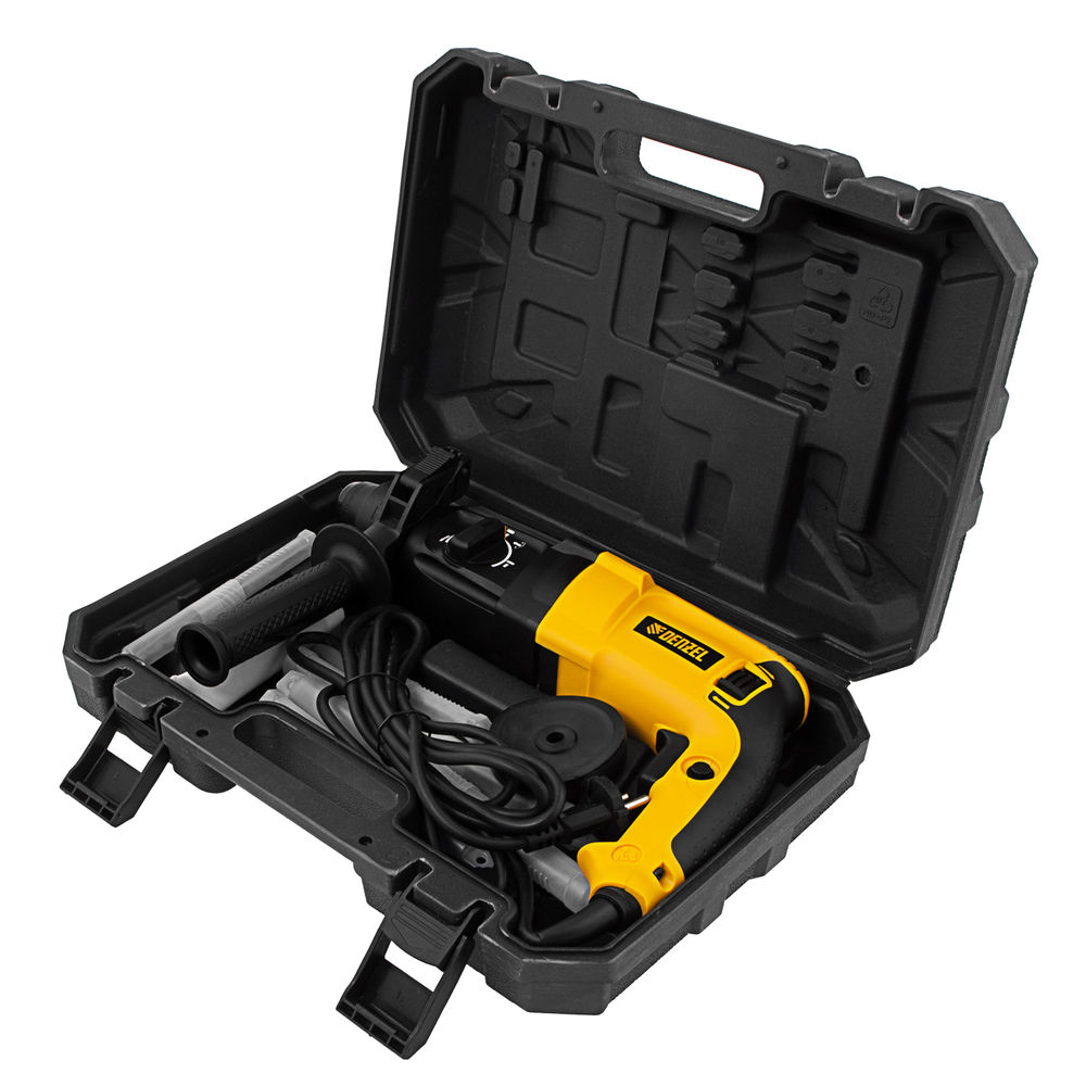 Перфоратор электрический RHH-800-26, SDS-plus, 800 Вт, 3 Дж, 3 плюс 1 реж. Denzel (26607)