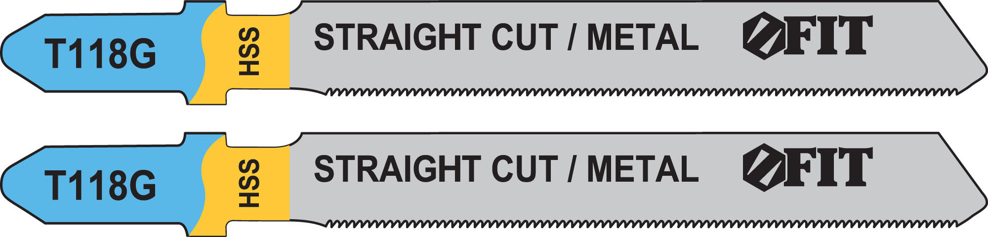 Полотна по металлу, HSS, фрезерованные, волнистые зубья, 76/51/0,8 мм (Т118G), 2 шт. (40963)