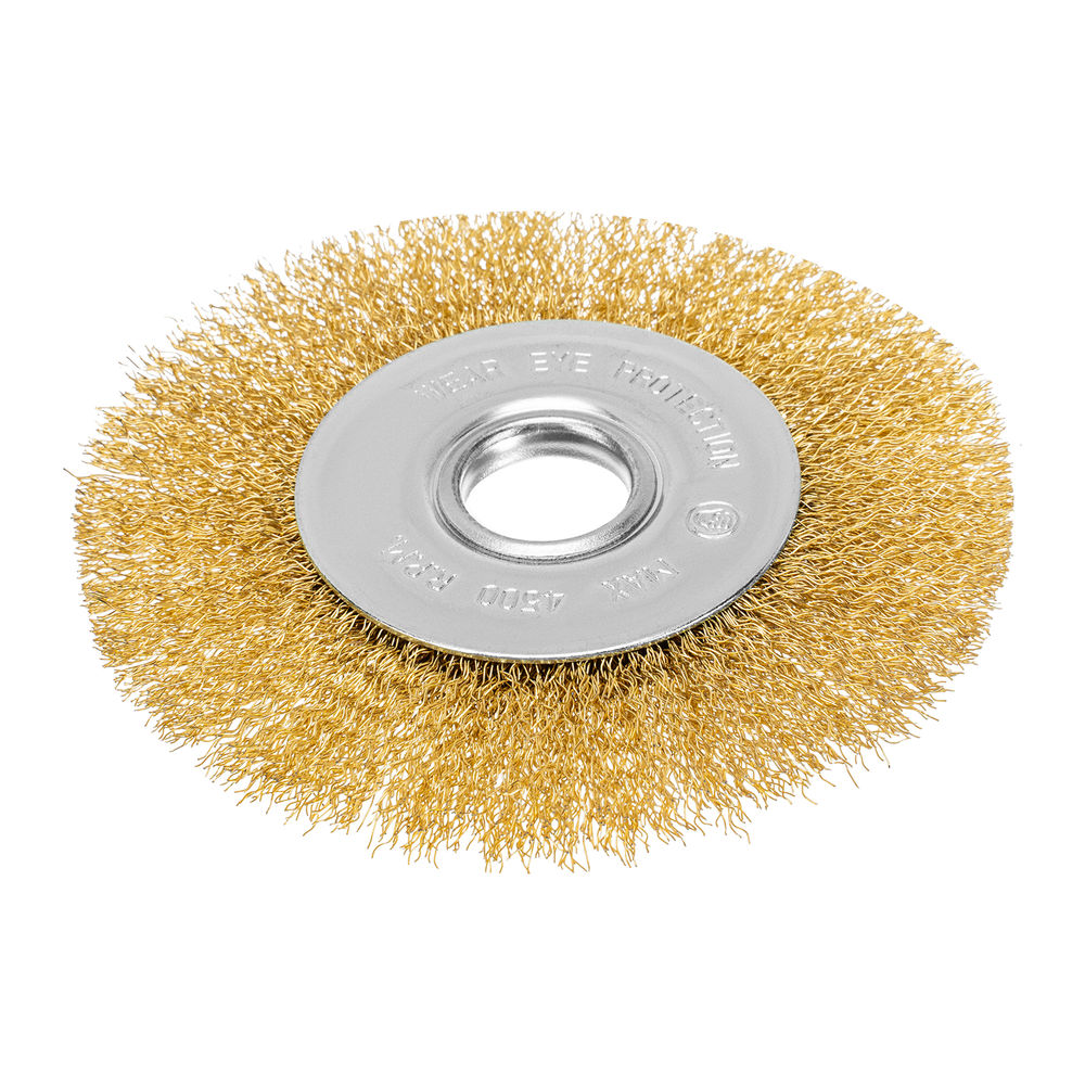 Щетка для УШМ, 125 мм, посадка 22.2 мм, плоская, латунированная витая проволока Matrix (74656)