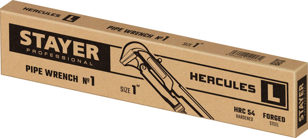Ключ трубный с прямыми губками №1, 1, 330 мм Hercules-L STAYER 27331-1