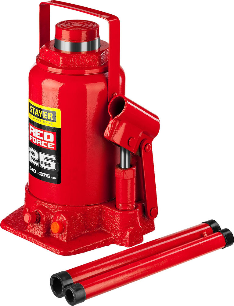 Домкрат бутылочный гидравлический 25 т, 240 - 375 мм RED FORCE Professional STAYER 43160-25