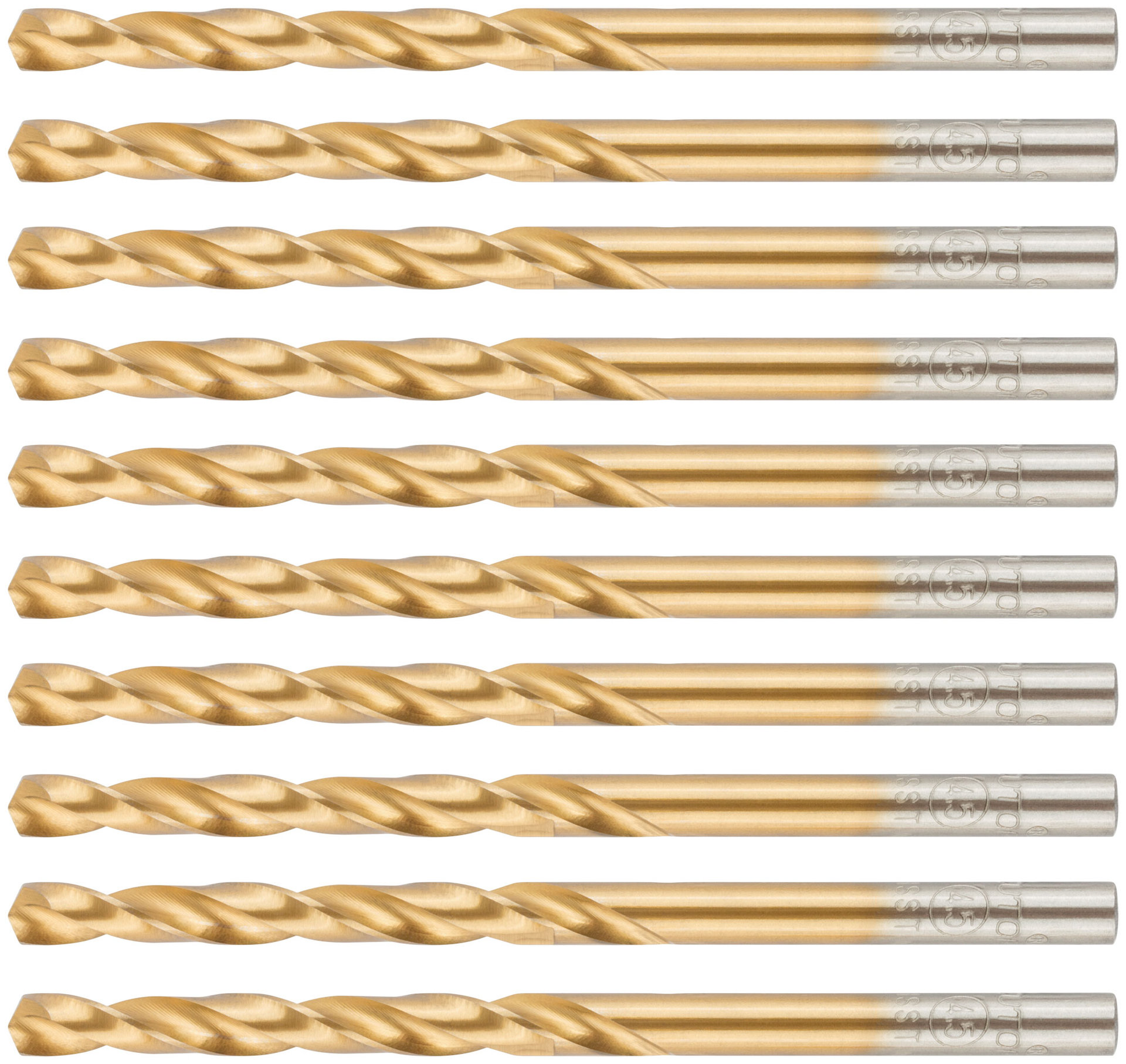 Сверло по металлу Cutop Profi с титановым покрытием, 4,5х80мм (10 шт) (52-445)