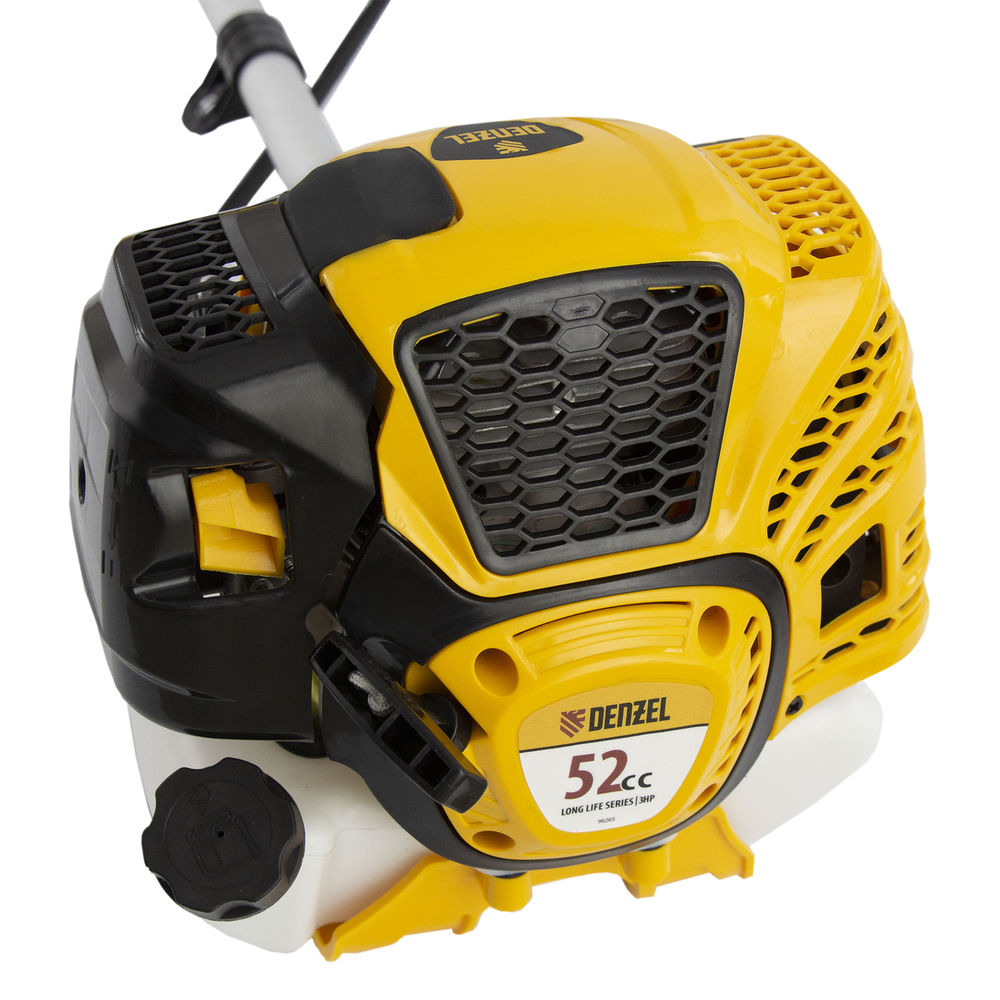Триммер бензиновый DTL-52, 52 см3, неразъемная штанга, состоит из 2 частей Denzel (96265)
